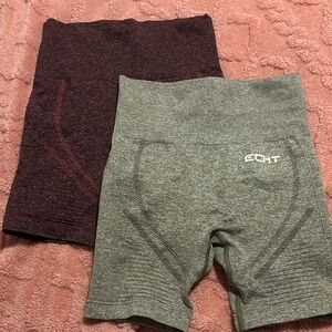 ECHT Green and Brown Athletic Shorts Duo